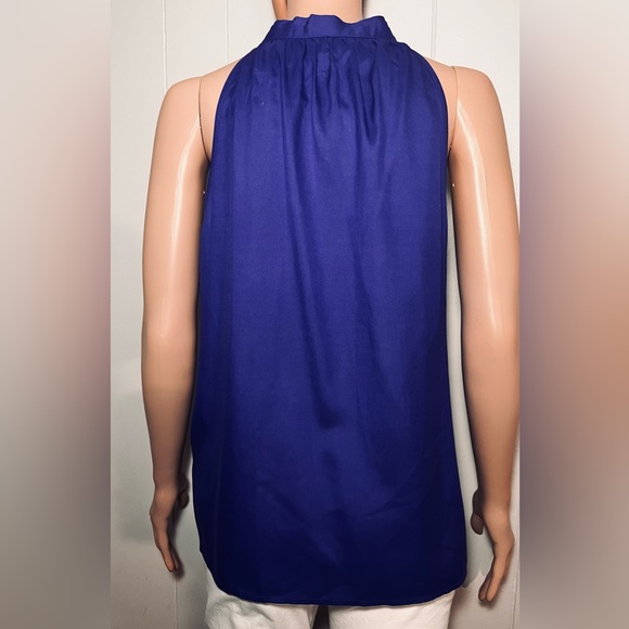 J.CREW- Sleeveless-Bow- Blouse/Tank-  Deep Blue/ Purple -Size: 6 - Picture 5 of 7